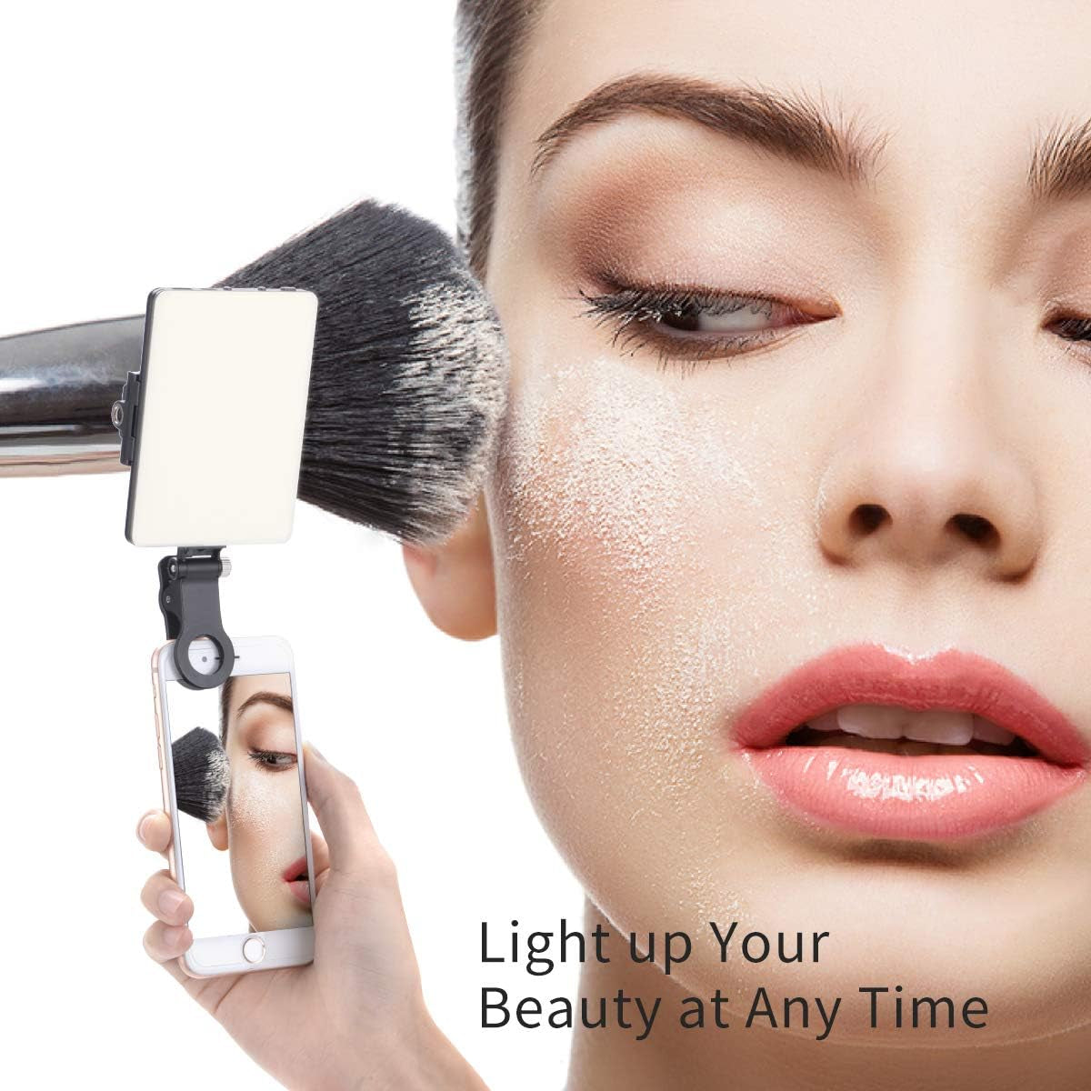 Luz De Video De Relleno Recargable Alta Potencia 60 LED Con Clip Frontal Trasero